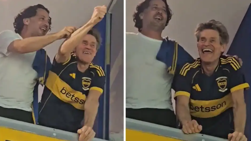 Willem Dafoe en la Bombonera: cantitos, camiseta de Boca y ovación inesperada