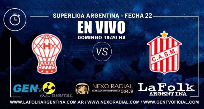Huracán vs San Martín de Tucumán domingo, Superliga 2018-19 en VIVO por La Folk Argentina y Gen TV