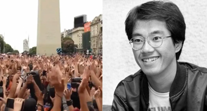 La televisión japonesa, impactada ante el homenaje en el Obelisco al creador de Dragon Ball