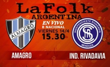 Este viernes, Independiente Rivadavia ante Almagro desde las 15.30 en VIVO por La Folk Argentina