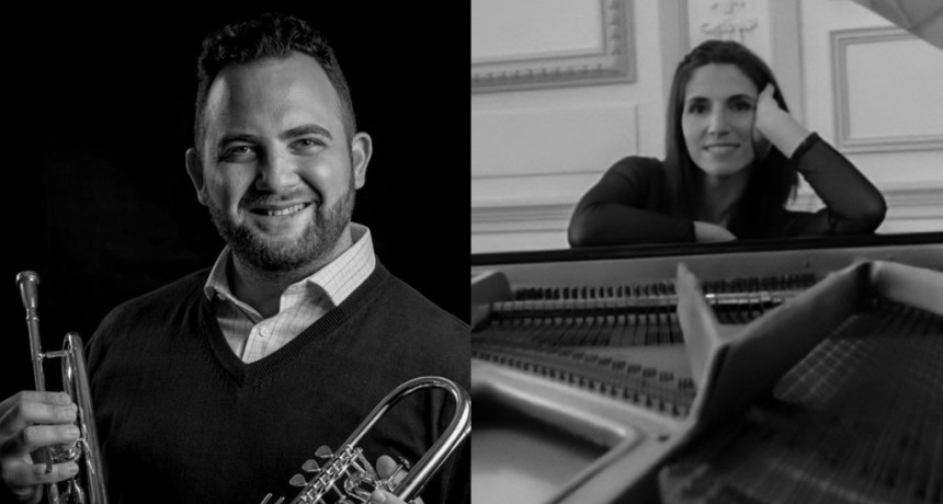 El trompetista Jonathan Bisulca y la pianista Laura De Luca en el CCK
