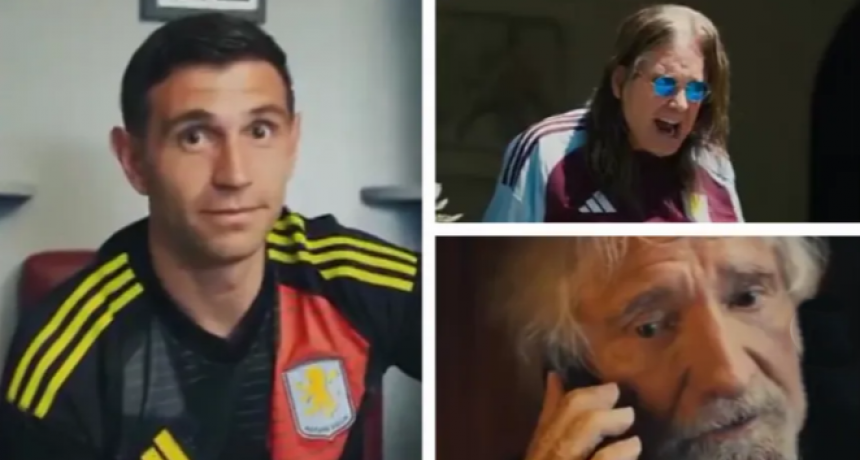 Dibu Martínez y Ozzy Osbourne presentaron la camiseta de Aston Villa