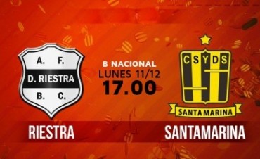 Santamarina  vs Deportivo Riestra B Nacional en VIVO a partir de la 17 Hs por Nexo 104.9 Mhz